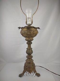 29 Tall Brass Antique Hollywood Regency /Banquet/Parlor Table Lamp