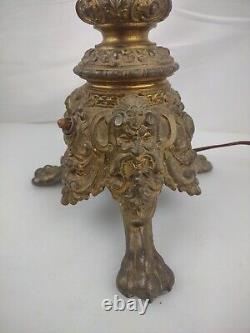 29 Tall Brass Antique Hollywood Regency /Banquet/Parlor Table Lamp