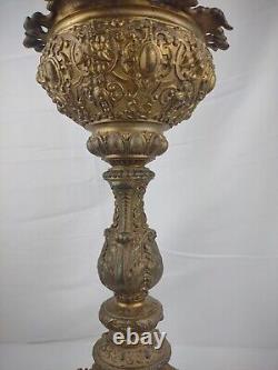 29 Tall Brass Antique Hollywood Regency /Banquet/Parlor Table Lamp