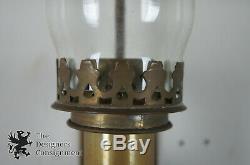 2 Antique 19th Century Brass Carriage Lanterns Wall Sconce Train Coach Oil Lamp