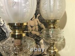 2 RARE Antique Victorian Oil Kerosene Lamps