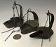 (3) Primitive Antique Wrought Iron Betty Crusie Whale Oil Grease Lamps, 19thC