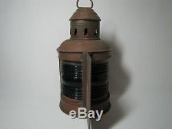 3 Vintage Antique Perko Brass Nautical Oil Lamps Maritime Ship Lanterns