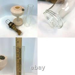 ALADDIN Lincoln Drape OIL LAMP Alacite Milk Glass Lock-On Chimney Model B Burner