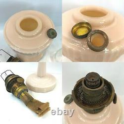 ALADDIN Lincoln Drape OIL LAMP Alacite Milk Glass Lock-On Chimney Model B Burner