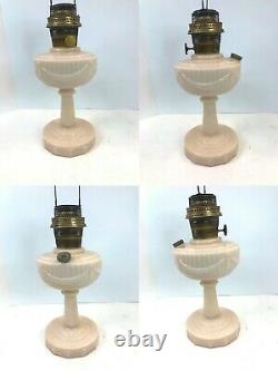 ALADDIN Lincoln Drape OIL LAMP Alacite Milk Glass Lock-On Chimney Model B Burner