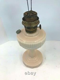 ALADDIN Lincoln Drape OIL LAMP Alacite Milk Glass Lock-On Chimney Model B Burner