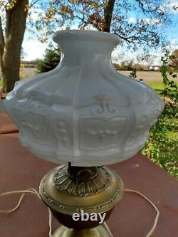 ALADDIN Model 8 Brass Electrified OIL LAMPS with Chimney &# 401 SHADE Antiques