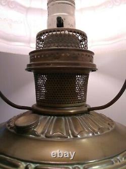 ALADDIN Model 8 Brass Electrified OIL LAMPS with Chimney &# 401 SHADE Antiques