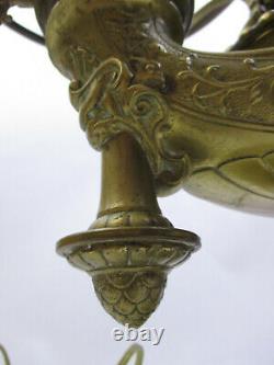 ANTIQUE 1800's HARVARD GENIE STUDENT TABLE OIL LAMP ELCTIFIED (BB269)