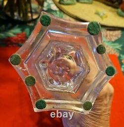 ANTIQUE 19th CENTURY FLINT GLASS WHALE OIL LAMP THUMBPRINT PATTERN