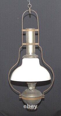 ANTIQUE ALADDIN COUNTRY STORE HANGING OIL LAMP With SHADE