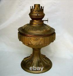 ANTIQUE ART DECO CAST IRON OIL LAMP with KOSMOS BRENNER BURNER