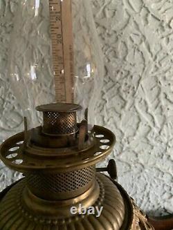 ANTIQUE BANQUET VICTORIAN KEROSENE OIL HP GWTW LAMP Massive