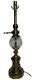 ANTIQUE Brass/glass Electric OIL Style Lamp Mid Century Modern Nautical Tall