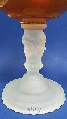 ANTIQUE EAPG DUNCAN THREE FACE OIL LAMP with EAGLE BURNER