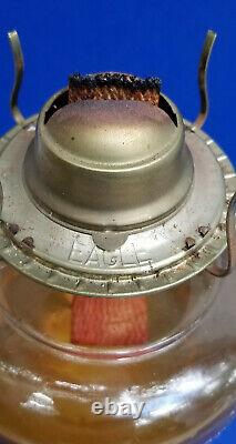 ANTIQUE EAPG DUNCAN THREE FACE OIL LAMP with EAGLE BURNER