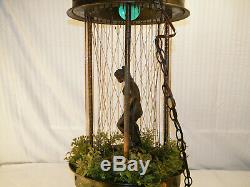 ANTIQUE EXTRA LARGE OIL RAIN GODDESS SWAG MOTION LAMP Johnson Industry RUSTIC