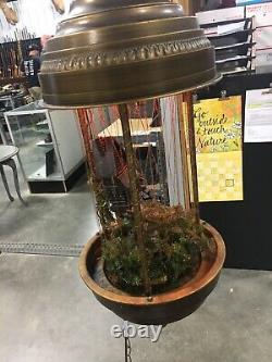 ANTIQUE Hanging Oil Spinning Wheel Lamp