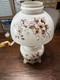 ANTIQUE Late 1800s HAND PAINTED FLORAL Oil Lamp Complete Dual Wick