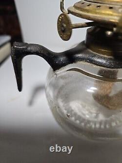 ANTIQUE OIL LAMP RIPLEY IRON FINGER LAMP PAT'd APRIL 5, 1870 NO. 1 SOCONY BURNER