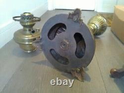 ANTIQUE OIL LAMP with RISE & FALL BURNER and DROP IN FONT in lux way 30 tal