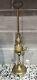 ANTIQUE ORIGINAL Late 1800's BRASS 3 WICK WHALE OIL LAMP 24 INCHES TALL EXT RARE