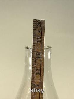 ANTIQUE RIVERSIDE EMERALD GREEN GLASS PANEL PATTERN KEROSENE OIL LAMP 1890s