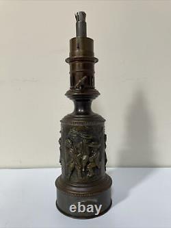 AQ-1840s-French Copper Alloy Oil lampe Base Moderatuer Perfectionne Tt Brevete