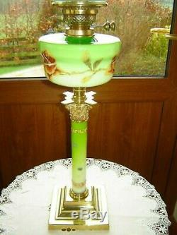 A Beautiful Quality Green Design Victorian Oil Lamp