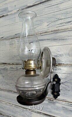 A. French Patent July 5 1870 Cast Iron Oil Lamp Bracket And Threaded Font