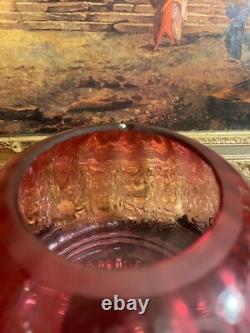 A Lovely Cranberry Continental Oil Lamp