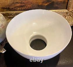 A Lovely Victorian Style Mt. Washington Glass Floral GWTW Hurricane Oil Lamp