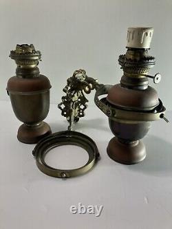 A Pair Of Antique Brass British Oil Lamps