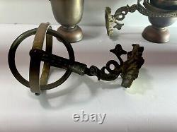 A Pair Of Antique Brass British Oil Lamps