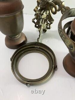 A Pair Of Antique Brass British Oil Lamps