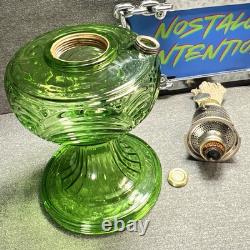 Aladdin B40 Washington Drape Oil Lamp Green Moonstone Uranium Glass Pre War 1939