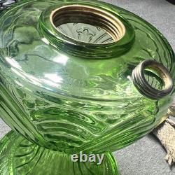 Aladdin B40 Washington Drape Oil Lamp Green Moonstone Uranium Glass Pre War 1939