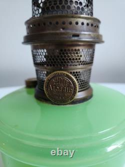 Aladdin Green Moonstone Model B Oil Lamp With Nashville Model B Burner