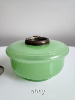 Aladdin Green Moonstone Model B Oil Lamp With Nashville Model B Burner