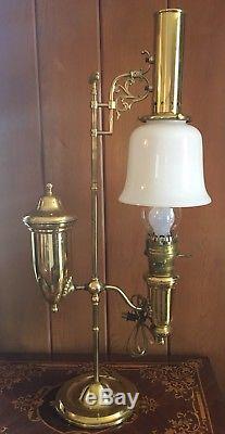 Aladdin Lamp Co. Electric Brass Student Oil Lamp