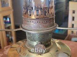 Aladdin Model 23 Brass Oil Lamp Dogwood Flower White Glass Shade Chimney VGC