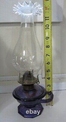 Amethyst Oil Lamp Finger hold Pat. Date 1876