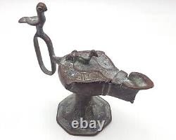 Ancient Medieval Persian Islamic Seljuk Oil Lamp Bronze Circa 12th #CP339