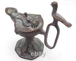 Ancient Medieval Persian Islamic Seljuk Oil Lamp Bronze Circa 12th #CP339