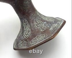 Ancient Medieval Persian Islamic Seljuk Oil Lamp Bronze Circa 12th #CP339