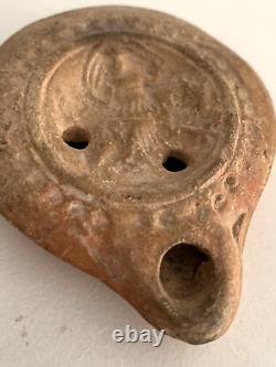 Ancient Roman Terracotta Oil Lamp 100 to 200 AD Relief Image of Rape of Europa