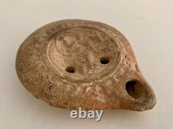 Ancient Roman Terracotta Oil Lamp 100 to 200 AD Relief Image of Rape of Europa