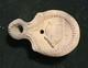 Ancient Roman or Holy Land Terracotta Oil Lamp 3 1/8 Antique