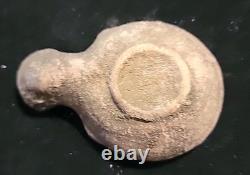 Ancient Roman or Holy Land Terracotta Oil Lamp 3 1/8 Antique